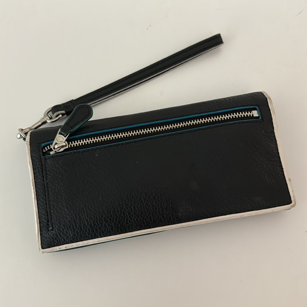 Coach 55295 Tricolor Edgestain Slim Wallet in Black/Green/Blue - Picture 3 of 3